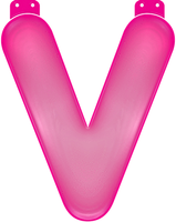 Opblaasbare letter V roze   -
