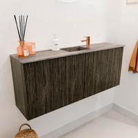 Toiletmeubel Mondiaz Joya Dlux | 100 cm | Meubelkleur Shadow | Faye wastafel Oza Wasbak Midden | 1 kraangat