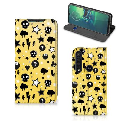 Mobiel BookCase Motorola G8 Plus Punk Geel Mobiel BookCase Motorola G8 Plus Punk Geel