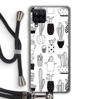 Cactusmotief: Samsung Galaxy A12 Transparant Hoesje met koord Cactusmotief: Samsung Galaxy A12 Transparant Hoesje met koord