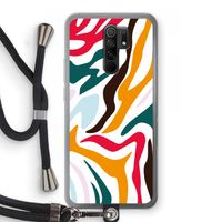 Colored Zebra: Xiaomi Redmi 9 Transparant Hoesje met koord