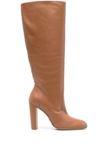 Stuart Weitzman bottes Vida 100 mm en cuir - Marron