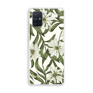 Wit bloemenpatroon: Galaxy A71 Transparant Hoesje