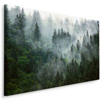 Schilderij - Mist in de bergen, eyecatcher voor aan de wand, premium print - thumbnail
