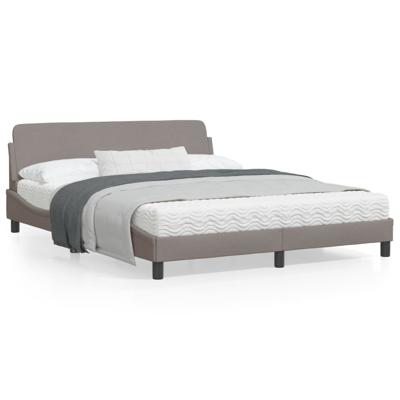 Bedframe met hoofdbord stof taupe 160x200 cm