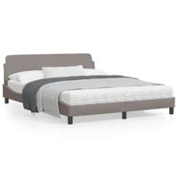 Bedframe met hoofdbord stof taupe 160x200 cm