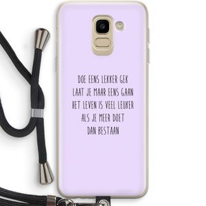 Gek: Samsung Galaxy J6 (2018) Transparant Hoesje met koord