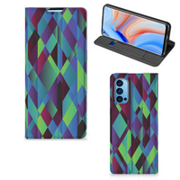 OPPO Reno4 Pro 5G Stand Case Abstract Green Blue - thumbnail