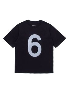 MM6 Maison Margiela Kids t-shirt en coton à logo pailleté - Noir