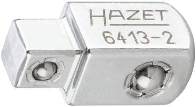 HAZET Doorsteekvierkant 6413-2 · 3/8 inch (10 mm) vierkant massief · 1/4 inch (6,3 mm) vierkant massief · Lengte: 22 mm