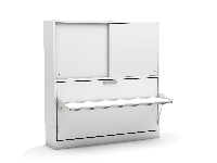 Eenpersoons opklapbed Academy met Bureau & kastruimte - Wit