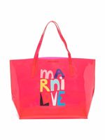 Marni Kids sac cabas transparent à logo imprimé - Rose