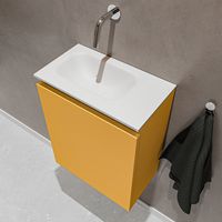 Mondiaz Ture 40cm toiletmeubel ocher met wastafel talc links geen kraangat - thumbnail