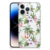 iPhone 14 Pro Max TPU Hoesje Flamingo Palms - thumbnail