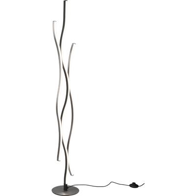 LED Vloerlamp - Trion Lazo - 28W - Aanpasbare Kleur - Dimbaar - Geborsteld Aluminium - Metaal