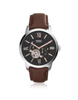 Fossil Heren 44 mm bruine lederen band stalen kast Mechanisch zwarte wijzerplaat analoog horloge Me3061 Fossil Heren 44 mm bruine lederen band stalen kast Mechanisch zwarte wijzerplaat analoog horloge Me3061