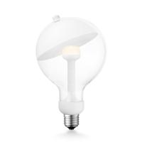 Design LED Lichtbron Move Me - Wit - G120 Sphere LED lamp - 12/12/18.6cm - Met verstelbare diffuser via magneet - geschikt voor E27 fitting - Dimbaar - 5W 400lm 2700K - warm wit licht