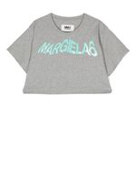 MM6 Maison Margiela Kids t-shirt crop à logo imprimé - Gris