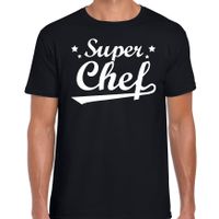 Super chef t-shirt zwart heren - beroepen shirt