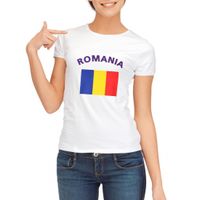 Wit dames t-shirt Roemenie XL  - - thumbnail