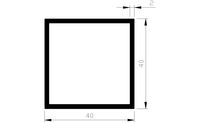 Kokerprofiel alu brute 40x40x2mm Kokerprofiel alu brute 40x40x2mm