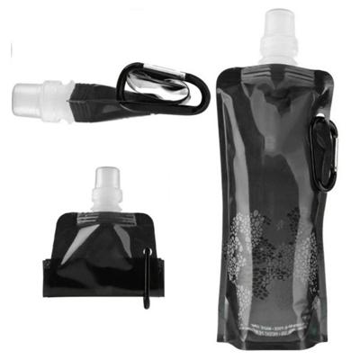 0.5 l Portable Ultralight opvouwbare siliconen water tas outdoor sportbenodigdheden wandelen camping zachte kolf waterdichte tas (zwart)