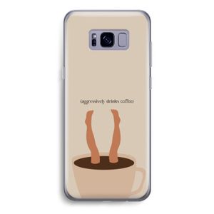 Aggressively drinks coffee: Samsung Galaxy S8 Transparant Hoesje