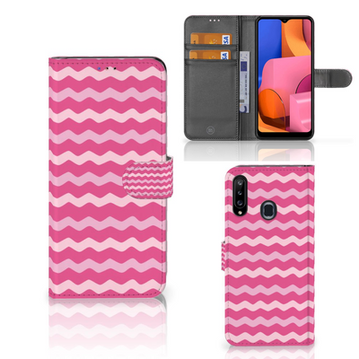 Samsung Galaxy A20s Telefoon Hoesje Waves Pink Samsung Galaxy A20s Telefoon Hoesje Waves Pink