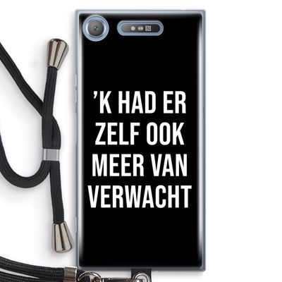 Meer verwacht - Zwart: Sony Xperia XZ1 Transparant Hoesje met koord