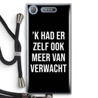 Meer verwacht - Zwart: Sony Xperia XZ1 Transparant Hoesje met koord