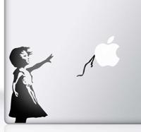 Sticker Apple Banksy Het meisje met de ballon - thumbnail