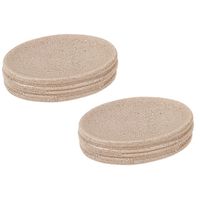 Set van 2x stuks zeephouders/zeepbakjes creme keramiek 13 cm