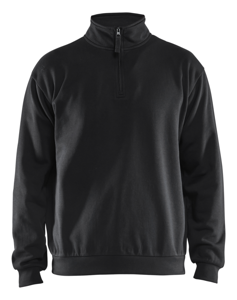 Blåkläder Sweatshirt met halve rits 35871169 | Zwart | Maat XL - 7330509834510