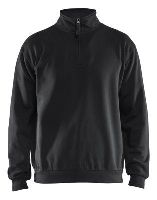 Blåkläder Sweatshirt met halve rits 35871169 | Zwart | Maat 5XL - 7330509834466