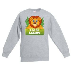 Sweater grijs voor kinderen met Leo de leeuw 14-15 jaar (170/176)  -