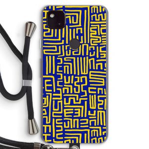 Majorelle Blue Print: Pixel 4a 5G Transparant Hoesje met koord