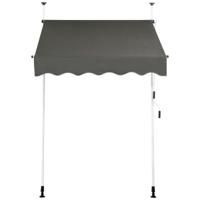 Uitschuifbare Luifel Zonwering met Slinger in Hoogte Verstelbare Luifel 150 x 120 cm Grijs