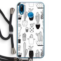 Cactusmotief: Huawei P20 Lite Transparant Hoesje met koord