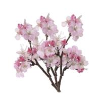 Kunstplant bloem - Set van 3x stuks - appelbloesem - kunstbloem/tak - 17 bloemen - 36 cm - roze