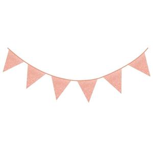 Party vlaggenlijn - rose goud met glitters - Glitter and Glamour - 600 cm - feestartikelen/versierin
