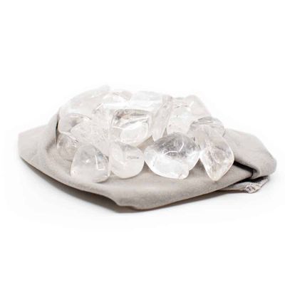 Trommelstenen Bergkristal Oplaadmix (20 tot 40 mm) - 200 gram