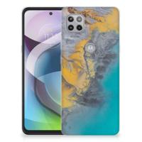 Motorola Moto G 5G | TPU | Siliconen hoesje | Marble Blue Gold