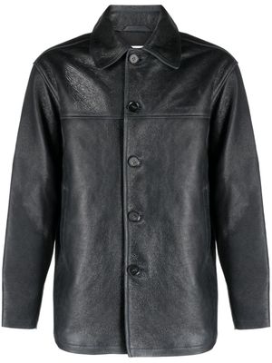 Wood Wood surchemise en cuir - Bleu