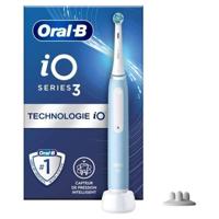 Oral-B iO3s elektrische tandenborstel - Blauw - Bluetooth verbonden, 2 opzetborstels, 1 reisetui