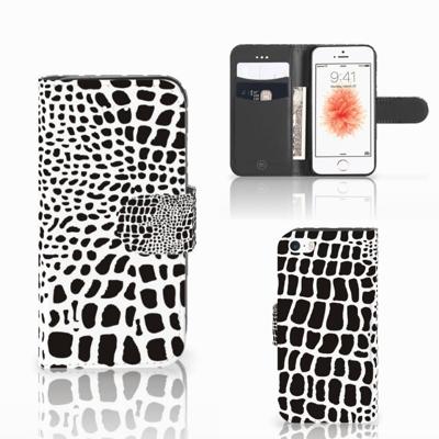 Apple iPhone 5 | 5s | SE | Telefoonhoesje | Met pasjeshouder | Slangenprint