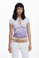 T-shirt met korte mouwen en opening - RED - XL