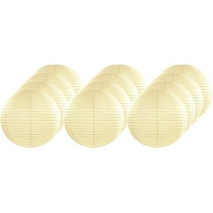 12x Ivoorkleurige lampionnen rond 25 cm   -