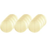 12x Ivoorkleurige lampionnen rond 25 cm   -