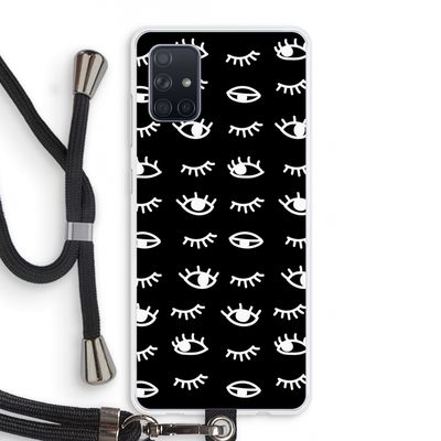 Eye pattern #3: Samsung Galaxy A71 Transparant Hoesje met koord
