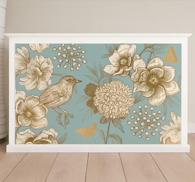 Sierlijke bloemenvogel meubel sticker